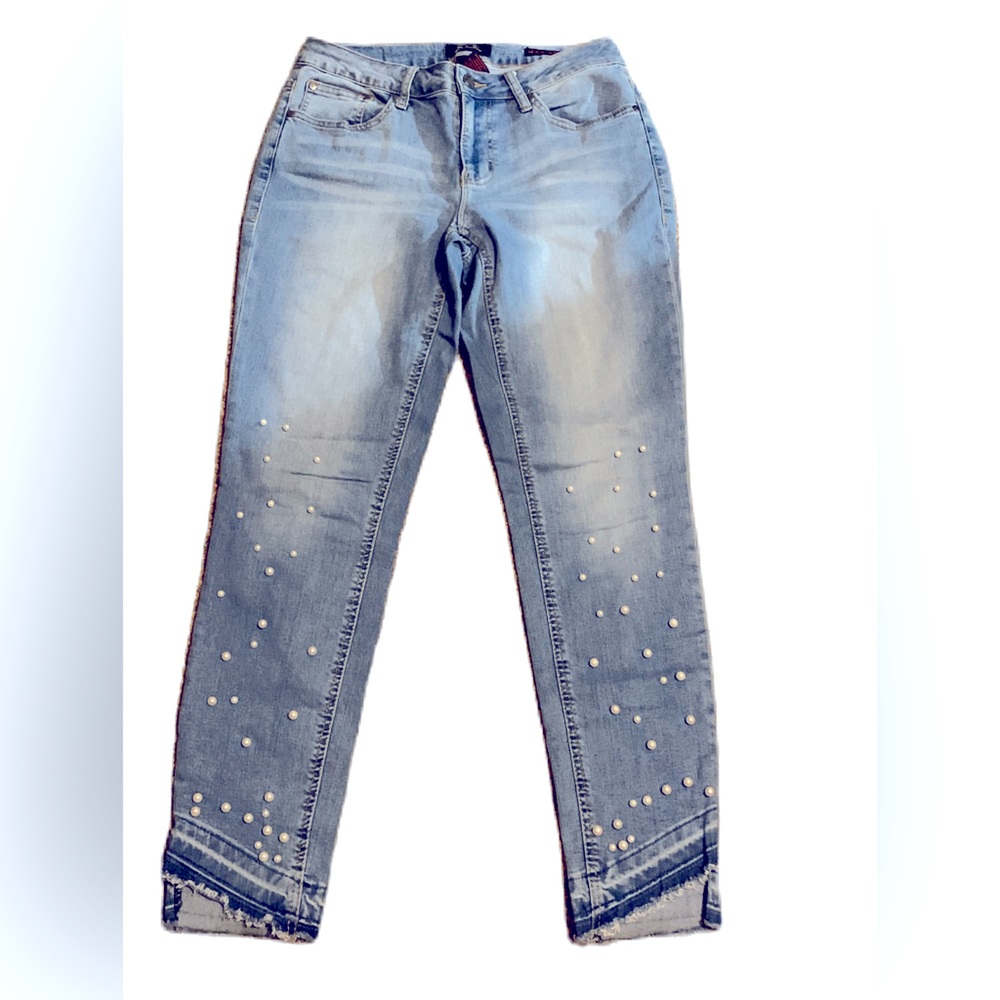 Earl Skinny Jeans, Embellished with Faux Pearls